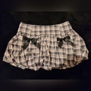 Sugar Thrillz Pink and Gray Plaid Bubble Skirt